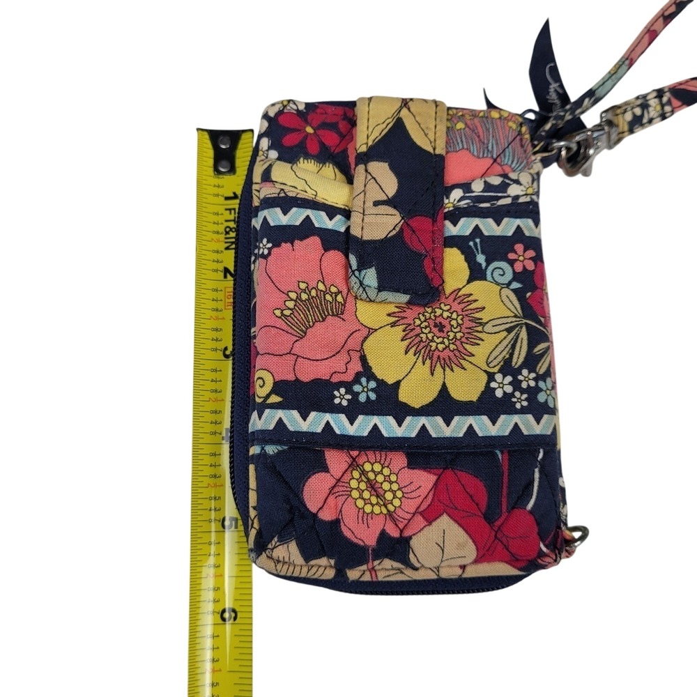 Vera Bradley Happy Trails Carry It All Wristlet Wallet‎ Floral Navy - Picture 7 of 8